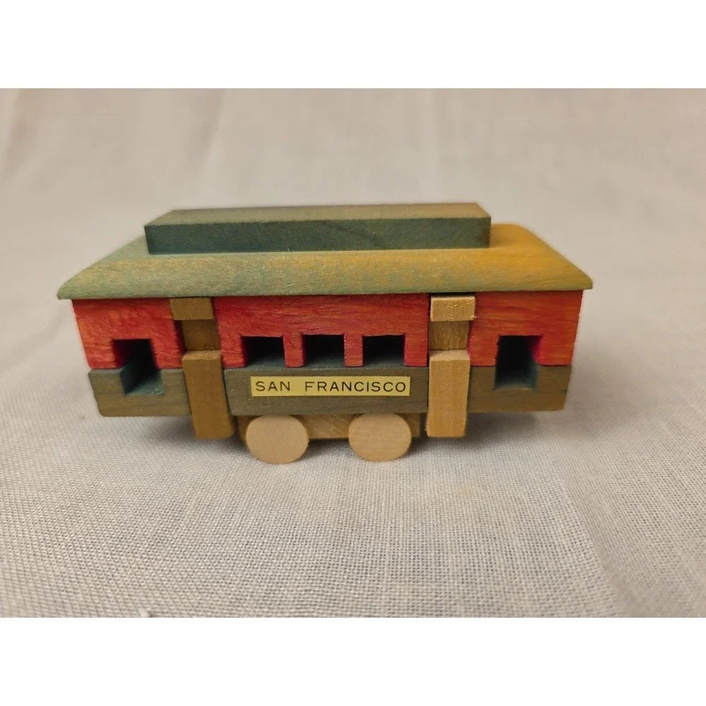 Antique Wooden San Francisco Trolley Car Puzzle.